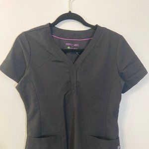 Healing Hands black scrub top, size small